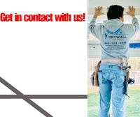 a man is standing in front of a window with the text get in contact with us